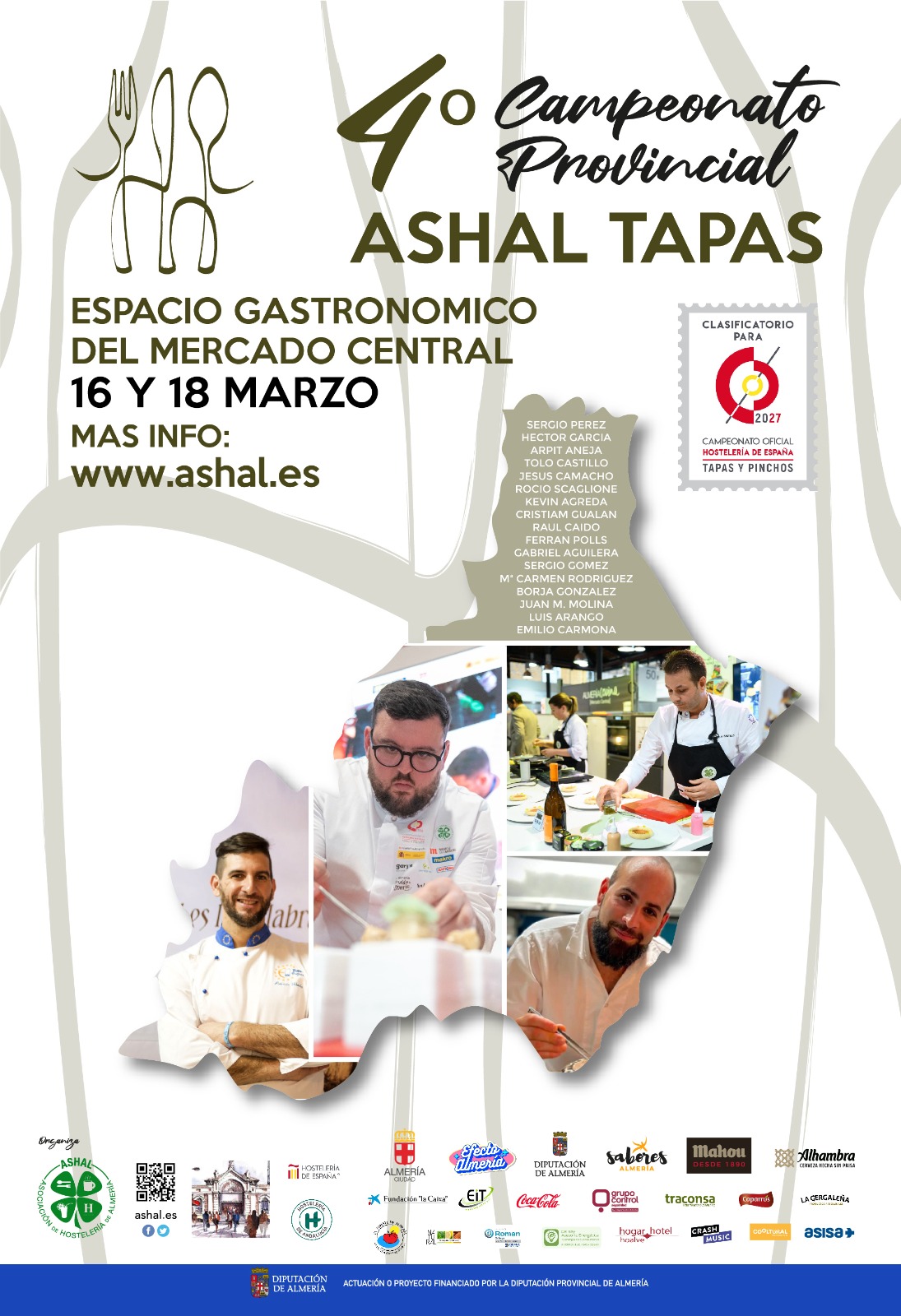 Diecisiete chefs competirán entre el 16 y 18 de marzo en el IV Campeonato Provincial de ASHAL Tapas